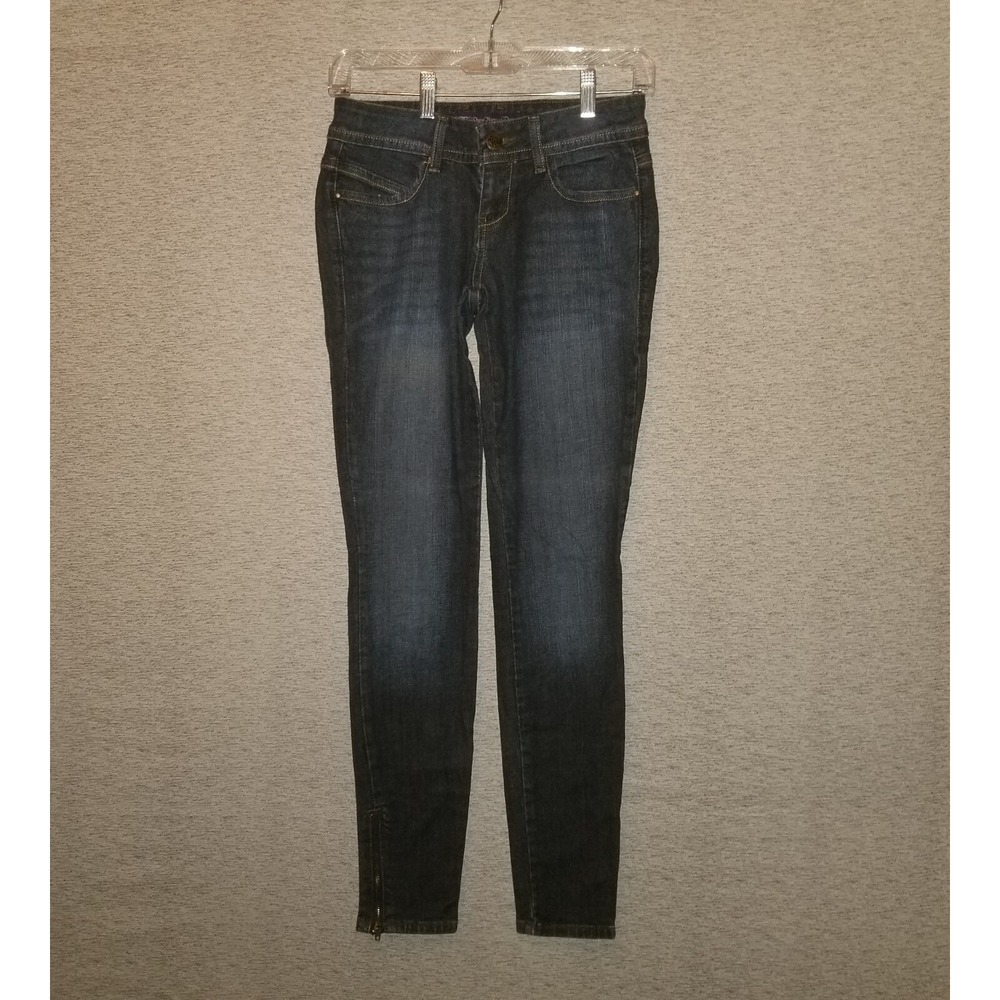 NWOT Divine Rights of Denim Womens Ankle Zip Blue Jeans 28x36 Dark Wash Low Rise